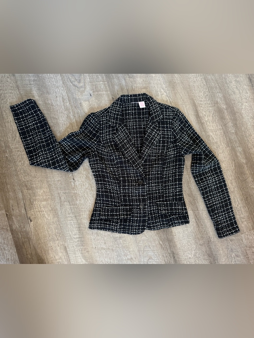Black & White light Tweed Blazer Jacket - Classic Women's Coat